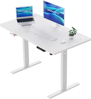 Електричний стіл 140x70 см з регулюванням висоти, USB-A/Type-C, пам’яттю і функцією повернення, висота 70–119 см