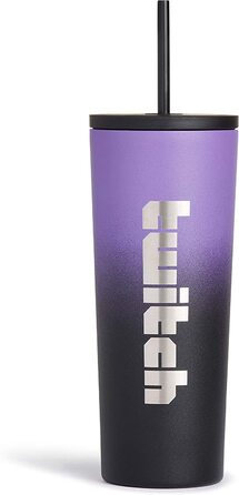 Пляшка для води Twitch Tumbler з соломкою (709 мл , 24 унції) - фіолетовий