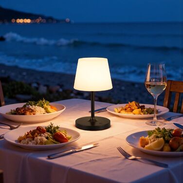 LED настільна лампа бездротова, торшер з сенсорним керуванням, регульоване освітлення, функція пам'яті, чорний колір