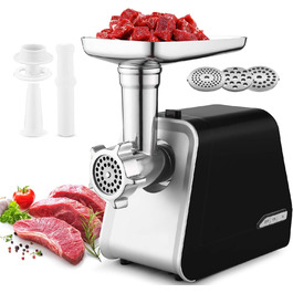 Електрична м'ясорубка COOCHEER 2000W з нержавіючої сталі 3-в-1, з набором для ковбас та кіббе