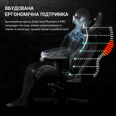 Крісло ігрове Anda Seat Phantom 3 Pro Grey Fabric Size L
