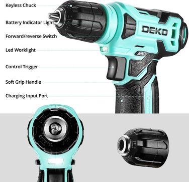 Набір інструментів DEKO 126 предметів в кейсі: професійний набір для дому, офісу та саду (бірюзовий)