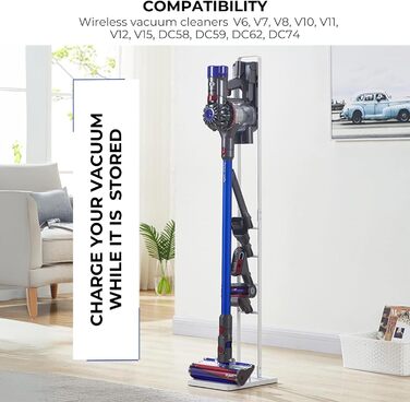 Підставка MORANGO для бездротового пилососа Dyson - органайзер для V6, V7, V8, V10, V11, DC58, DC62, DC74 (S9313)