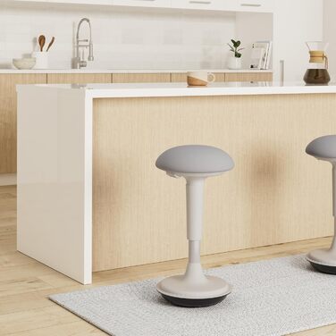 Ергономічний стілець Dynaseat з регулюванням висоти (45-65 см) - для сидіння та стояння, офісний, з ефектом гойдання, допомога при роботі стоячи, білий