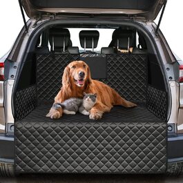 Захисний чохол для багажника Spessn для собак, універсальне автомобільне ковдру для багажника з захистом по краях, захисний килимок для багажника автомобільне ковдру для собак, водостійкий і простий у догляді (185*105*35 см, чорний)