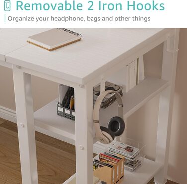 Комп'ютерний стіл Lufeiya з 4 висувними ящиками та полицями для зберігання, для дому, офісу, спальні, сучасний, простий дизайн, для студентів, ПК, 119,4 см