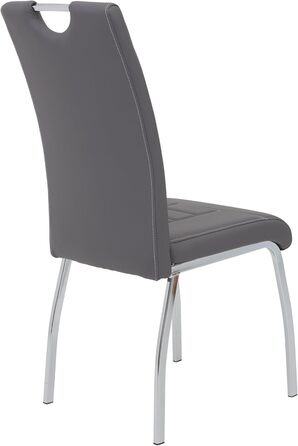 Стілець для їдальні Andrea, штучна шкіра, хромоване коліщатко, сірий (2 шт., 100x43x64 см)