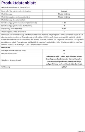 Мобільний кондиціонер Comfee MPPHA-07CRN7, 7000 BTU 2,0 кВт, охолодження, вентиляція та осушення, розмір кімнати до 68 м (25), мобільний кондиціонер зі шлангом для відпрацьованого повітря