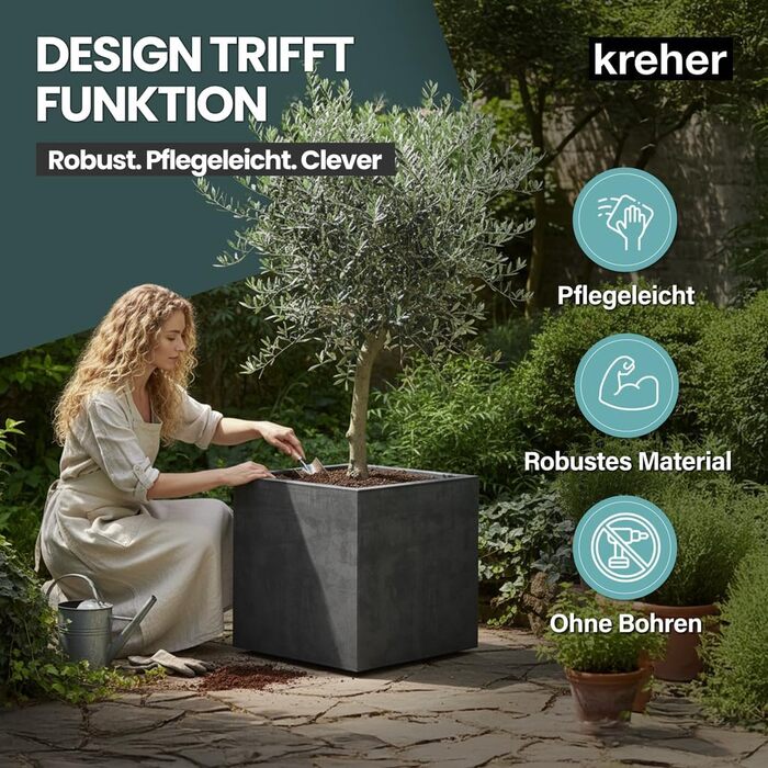 Плантажер Kreher XL Millennium: набір кольорів, імітація натурального каменю, 80 літрів, пластик