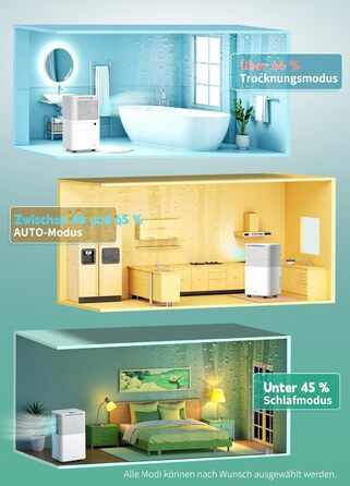 Електричний осушувач повітря 12л/день, сенсорне управління, дисплей, таймер, для дому, ванної кімнати, підвалу, білий