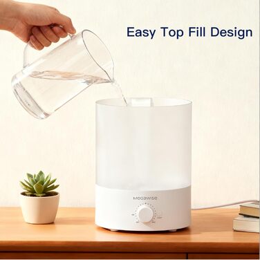 Набір з 2 ультразвукових зволожувачів повітря H1-XIT по 3.5Л, холодний туман, верхній залив води, безпротікання, для дитячої кімнати, спальні та вітальні, білий
