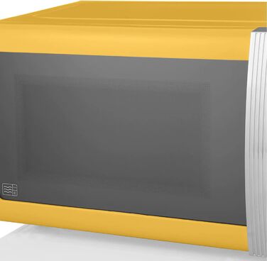 Цифрова мікрохвильова піч Swan Retro SM22030CNEU 20 л, 5 рівнів потужності, функція розморожування, таймер на 60 хвилин, дверцята з ефектом дзеркала, поворотний стіл 27 см, вінтажний дизайн, 800 Вт (жовтий)