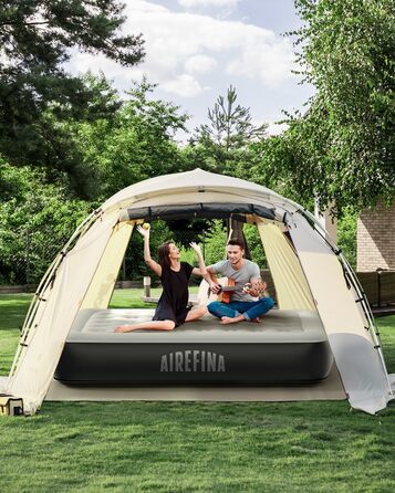 Надувне ліжко Airefina для 1 особи з вбудованим насосом, 99x190x46 см. Гостьове ліжко, компактне, з сумкою для перенесення, до 295 кг.