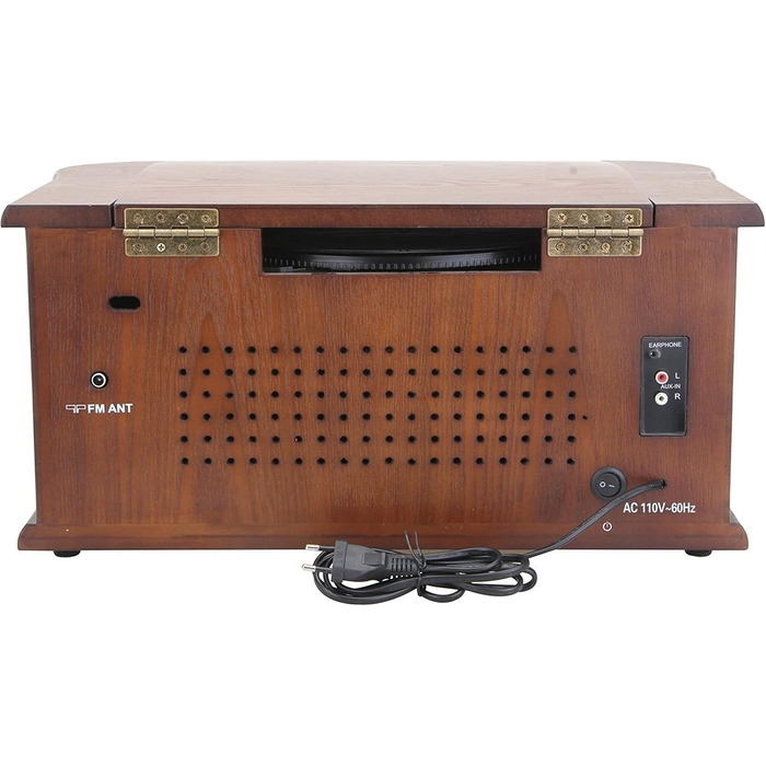 Ретро музичний центр Nostalgie з Bluetooth, касетною декою, CD/MP3/USB програвачем, радіо, програвачем вінілових платівок, AUX IN, записом MP3 та пультом