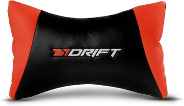 Ігрове крісло DRIFT DR175BUE, штучна шкіра, 2D підлокітники, поршень 4 класу, чорний (червоний)