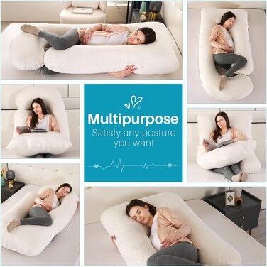 Подушка для вагітних GKXLH - J-подібна подушка для підтримки спини, живота та стегон, для комфортного сну, знімний чохол