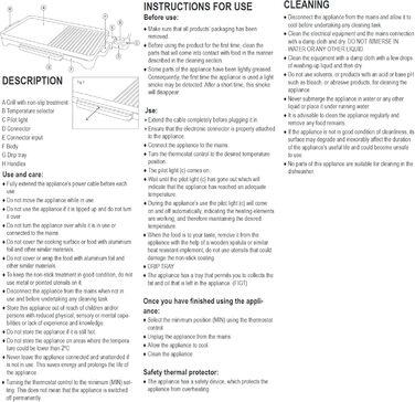 Електричний гриль-планка BLACK+DECKER BXGB2200E 2200W з регулюванням температури та антипригарним покриттям