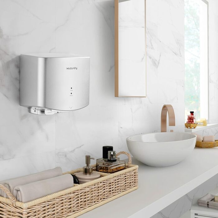 Автоматичний електричний сушар для рук настінний - для дому та офісу (срібляний)