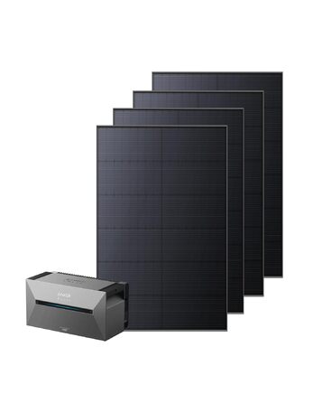 Anker SOLIX: сонячна електростанція для балкона (1780W | 3200Wh) з акумулятором Solarbank 2 E1600 Pro (1600Wh) та розширенням BP1600 (1600Wh), 4 панелі RS40T (445W), кріплення для землі, 4 MPPT, 1000W AC, Plug&Play