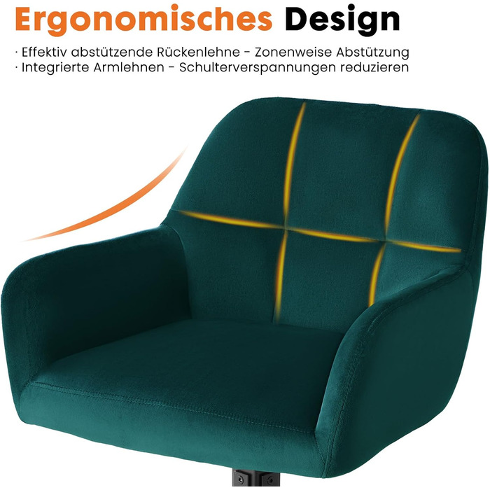 Набір з 2 стільців Sweetcrispy для їдальні, кухня, робочий кабінет, зелений, до 120 кг, з металевими ніжками