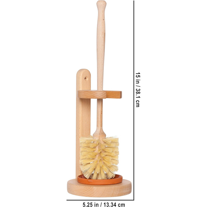 Щітка для туалету, дерев'яна щітка для туалету Kosmetex з підставкою для унітазу з бука, стандартна щітка
