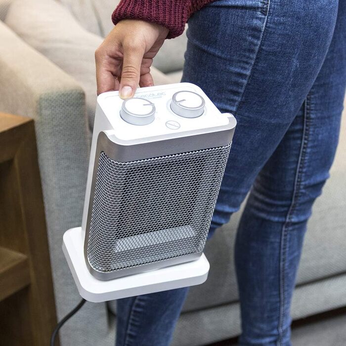 Обігрівач настільний Cecotec ReadyWarm 1500 Max Ceramic Rotate – керамічний, 1500 Вт, з регулюванням температури та 3 режимами, площа обігріву 15 м², білий