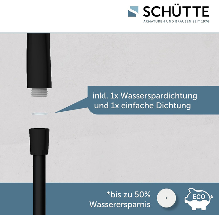 Ручний душ SCHTTE CAPRI з технологією оксамитового розпилення душова лійка з понад 300 струменями та 3 регульованими режимами розпилення душова лійка проти накипу для душу (чорна)