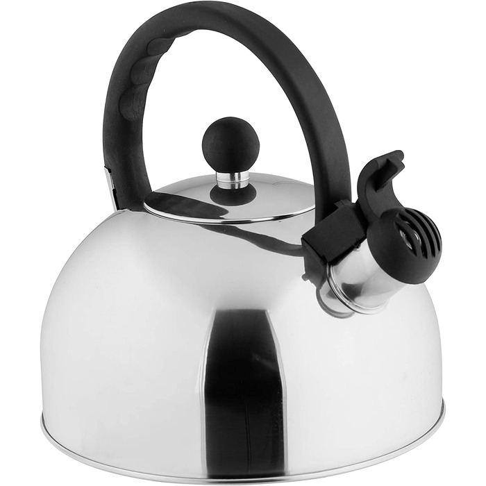 Срібний / чорний чайник  axentia, чайник для води з нержавіючої сталі, чайник для плити, чайник з флейтою, пф