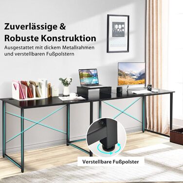 COSTWAY L-подібний кутовий стіл, геймінговий та офісний, 150 x 150 x 74 см (Чорний)