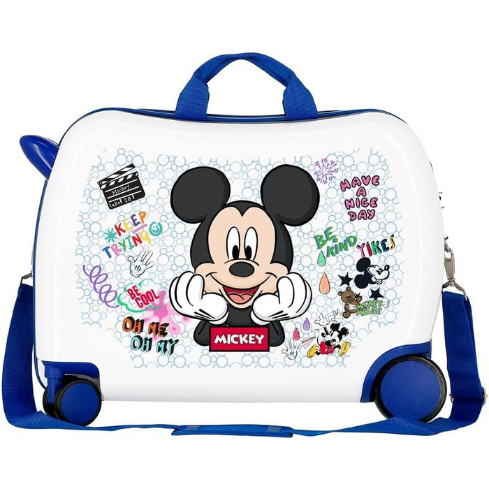 Дитяча валіза Disney Mickey Be Cool Blue 50 x 39 x 20 см жорсткий бічний кодовий замок з ABS 34 л 1,8 кг 4 рулони ручної поклажі