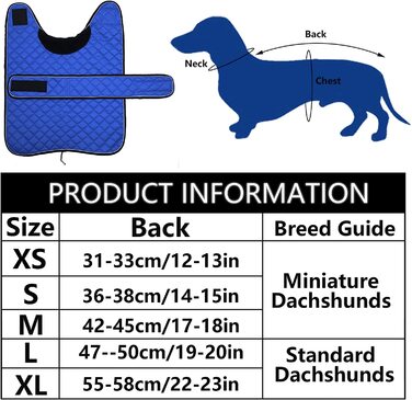 Зимова куртка MOREZI Dachshund, водонепроникна, вовна, регульована, зовнішня, M (XS, 31-32см), темно-синій