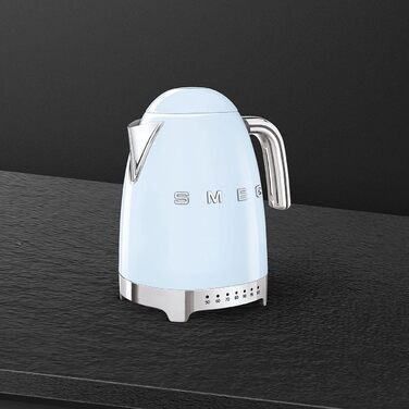 Електричний чайник Smeg KLF04PBEU 1,7L з регулюванням температури, фільтр від накипу, індикатор рівня води, 2400W, пастельно-блакитний