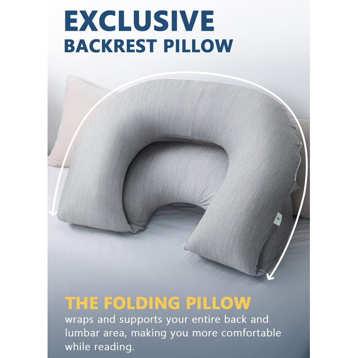 Подушка для читання INSEN з охолоджуючими смугами, сіра, базова модель