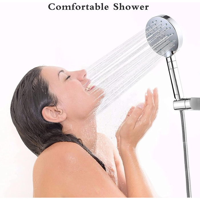 Душова лійка Dfito, душова лійка з комплектом шлангів 1,5 м, душова лійка високого тиску велика, ручна душова лійка з душовим шлангом і стрічкою PTFE, 3 режими (3 режими)