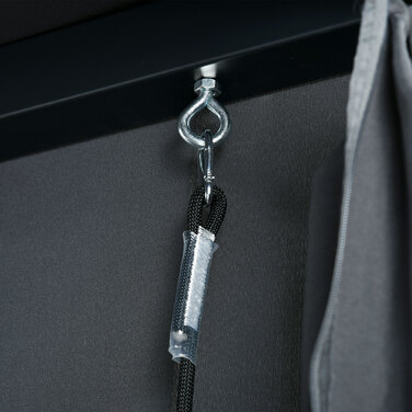 Садовий гамак-крісло з ротангу PE з балдахіном, включаючи подушки, стійкий до погодних умов, розмір 235 см x 180 см x 210 см, сірий