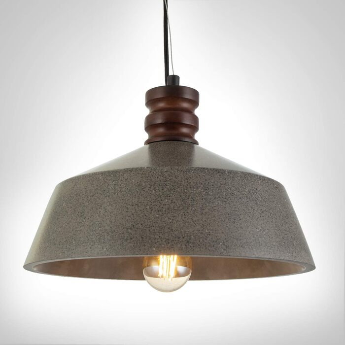 Світлодіодний підвісний світильник Paco Home, E27, лампа для вітальні, їдальні, кухні, регулюється по висоті, колір Лампочка (бетон-піщаник-чорний, без лампочки)