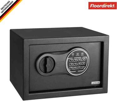 Мобільний сейф Floordirekt Tresor Grasberg: захист для дому, 20x31x20 см, антрацит, електронний та комбінаційний замок, настінний сейф з болтами та ключем
