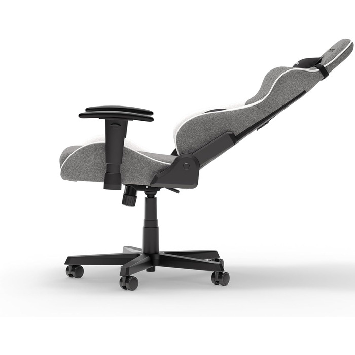Крісло ігрове DXRacer Formula L з ПВХ шкіри, ергономічне, для ПК геймерів та офісу (Сірий & Білий, FD23 Stoff)
