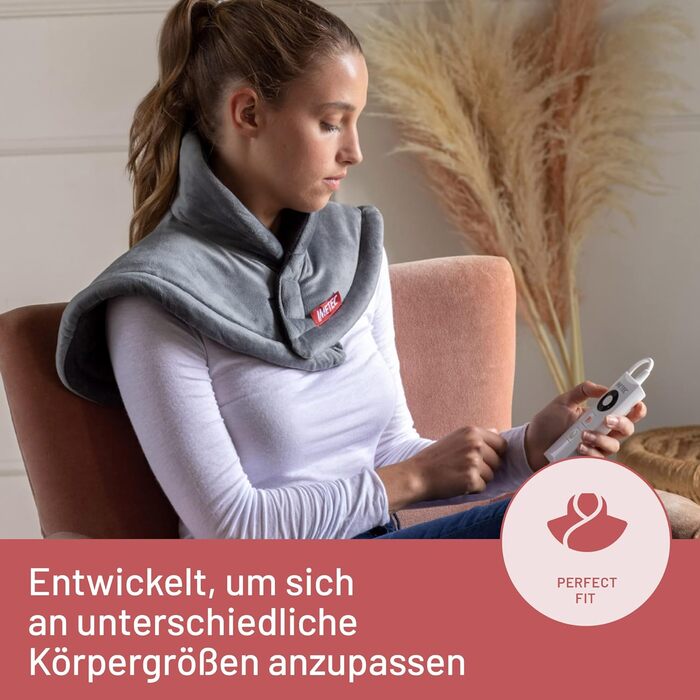 Грелка для шиї та плечей Imetec Intellisense: 5 температур, електрозахист, швидко гріє, пральна машина, 47x52 см