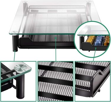 Підставка для капсул Nespresso Masthome, 60 капсул, скло, з серветкою для чищення