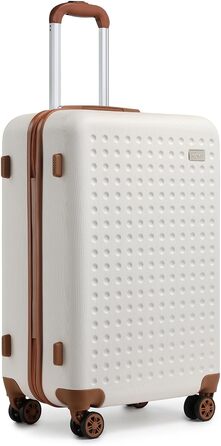 Чемодан-валіза KONO з жорсткою ABS-оболонкою, 76 см, 100 л, білий, з TSA замком та 4 спіннерами