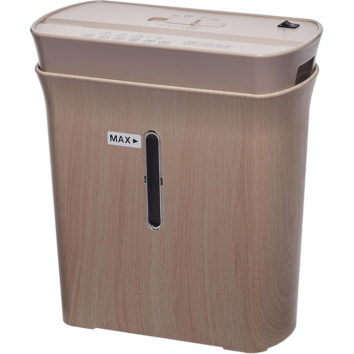 Шредер для документів Woozoo P8GCD, 8 листів, перехресний різання, 8.9L, A4, дерев'яний