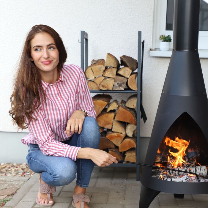 Стійка для дров Relaxdays з 2 полицями