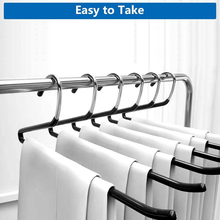 Вішалки для штанів VIDETOL, 35 шт., метал, 35x15 см, неслизькі, для джинсів, штанів, рушників, костюмних штанів