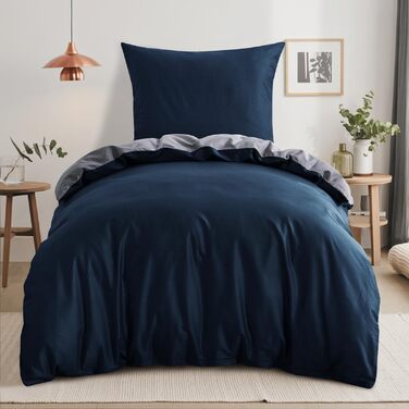Комплект постільної білизни RUIKASI з бавовни 4-х частинний (сірий, антрацитовий, темно-синій)