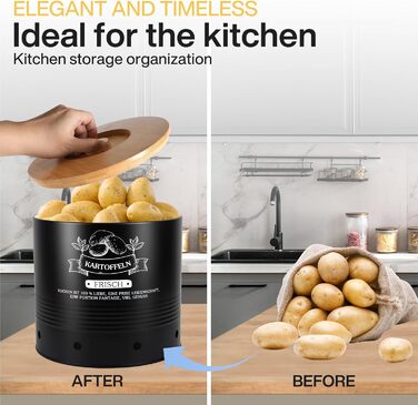 Набір для зберігання картоплі та цибулі: контейнер, ніж для картоплі, ніж для чищення, тканинна сумка