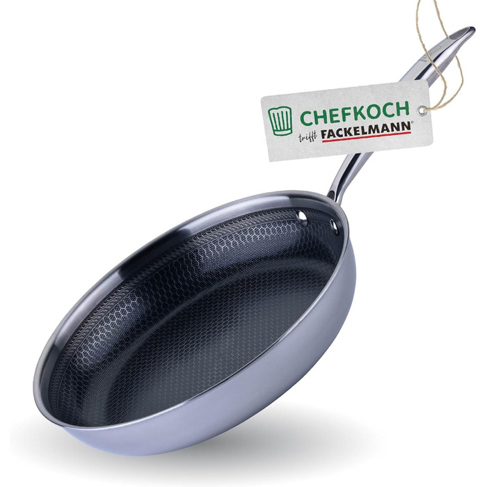 Сковорода Chefkoch від Fackelmann – діаметр 28 см, преміум-якість, антипригарне покриття, нержавіюча сталь, для всіх типів плит (включно з індукцією)