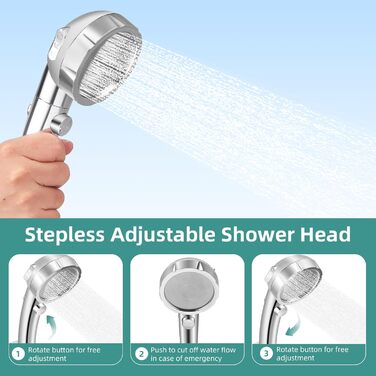 Портативна електродушова система для кемпінгу з акумулятором 6000mAh, фільтрацією, покажчиком температури та шлангом 2м