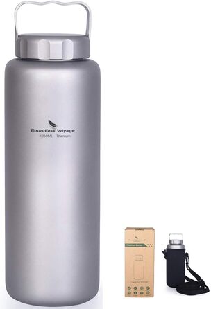 Фляга для води iBasingo 1050 мл, титанова, спортивна, для туризму та кемпінгу, з широким горлом, без витоку, Ti3005D/Ti3006d