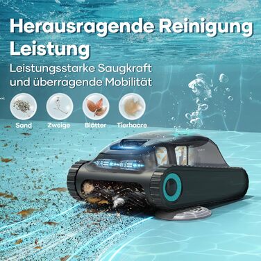 Робот-пилосос для басейну AIPER Scuba S1, бездротовий, очищення дна і стін, інтелектуальна навігація 2.0, 150 хв роботи, для басейнів до 150 м²